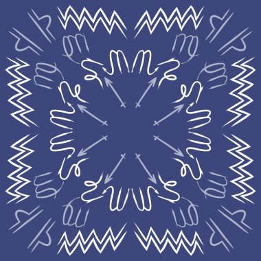 Soyut basit kaligrafi dikişsiz desen