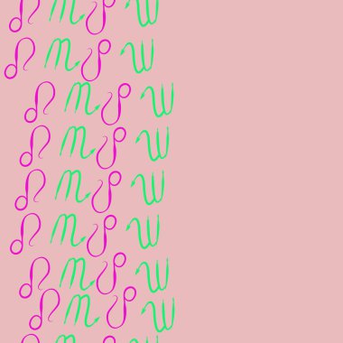 Soyut basit kaligrafi dikişsiz desen