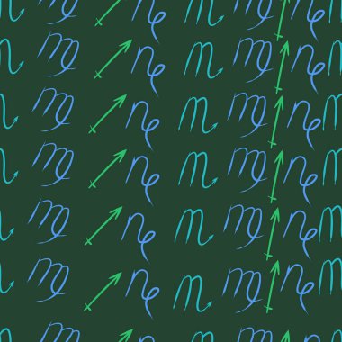 Soyut basit kaligrafi dikişsiz desen