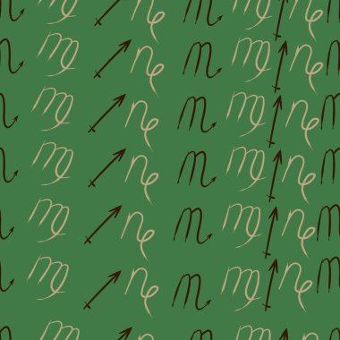 Soyut basit kaligrafi dikişsiz desen