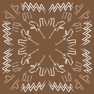 Soyut basit kaligrafi dikişsiz desen