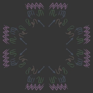 Soyut basit kaligrafi ve okların kusursuz deseni