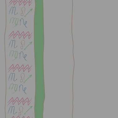 Soyut basit kaligrafi ve dalgaların kusursuz deseni