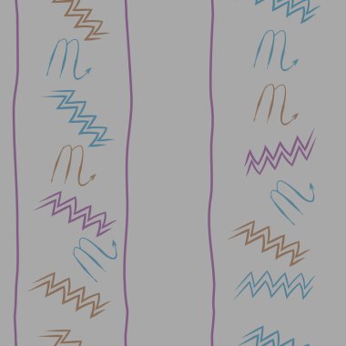 Soyut basit kaligrafi dikişsiz desen