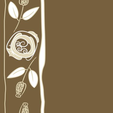 Yaprakları ile soyut basit gül çiçekler Dikişsiz desen