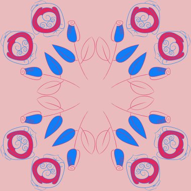 Soyut basit çiçeklerin kusursuz deseni