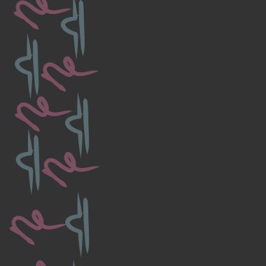 Soyut basit kaligrafi dikişsiz desen