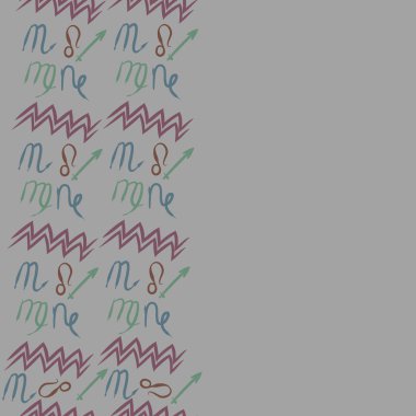 Soyut basit kaligrafi dikişsiz desen