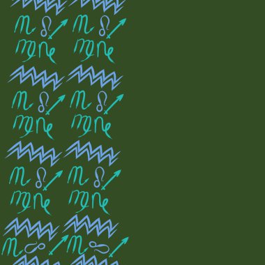 Soyut basit kaligrafi dikişsiz desen