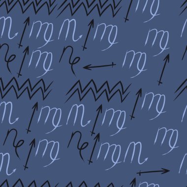 Soyut basit kaligrafi dikişsiz desen