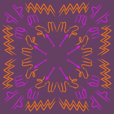 Soyut basit kaligrafi ve okların kusursuz deseni