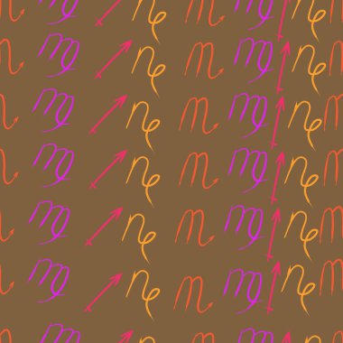 Soyut basit kaligrafi dikişsiz desen