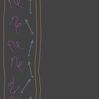 Soyut basit kaligrafi dikişsiz desen