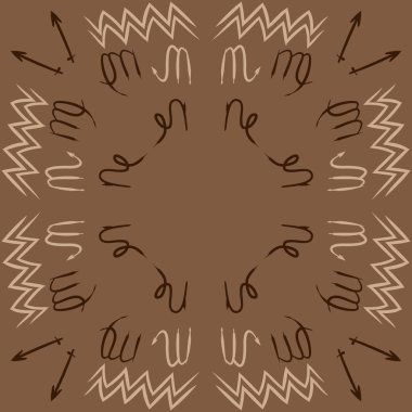 Soyut basit kaligrafi dikişsiz desen