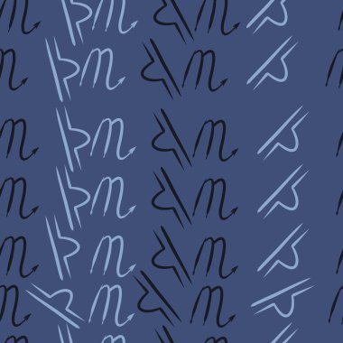 Burçlar, karalamalar, akrep, terazi, kopya alanı deseni. 