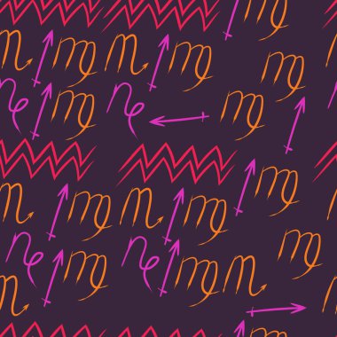 Soyut basit kaligrafi dikişsiz desen