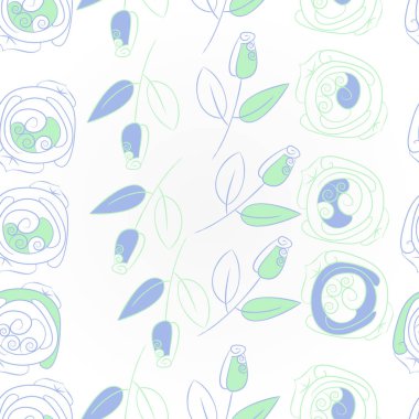 Soyut basit gül çiçeklerdikişsiz desen