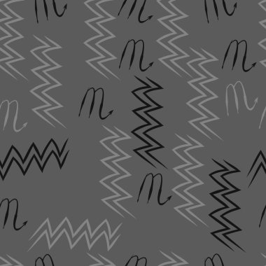 Soyut basit kaligrafi dikişsiz desen