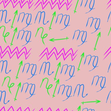 Soyut basit kaligrafi dikişsiz desen