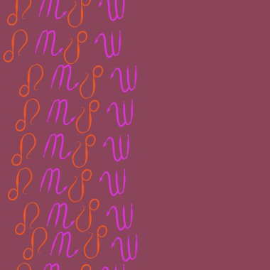 Soyut basit kaligrafi dikişsiz desen