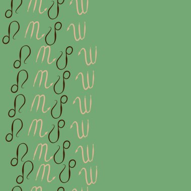 Soyut basit kaligrafi dikişsiz desen