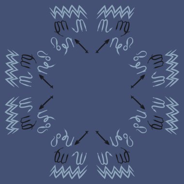 Soyut basit kaligrafi ve okların kusursuz deseni