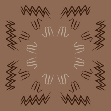 Soyut basit kaligrafi dikişsiz desen