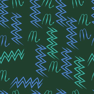 Soyut basit kaligrafi dikişsiz desen