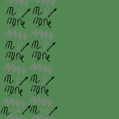 Soyut basit kaligrafi dikişsiz desen