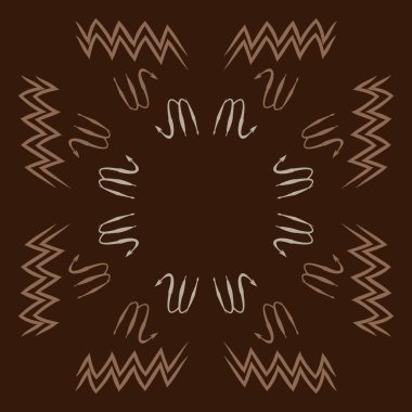 Soyut basit kaligrafi dikişsiz desen