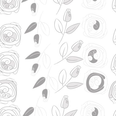 Soyut basit gül çiçeklerdikişsiz desen