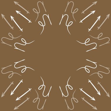 Soyut basit kaligrafi ve okların kusursuz deseni