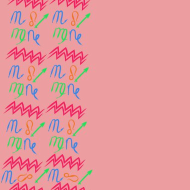 Soyut basit kaligrafi dikişsiz desen