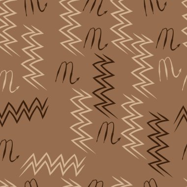 Soyut basit kaligrafi dikişsiz desen