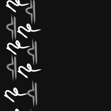 Soyut basit kaligrafi dikişsiz desen