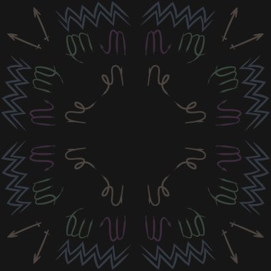 Soyut basit kaligrafi dikişsiz desen