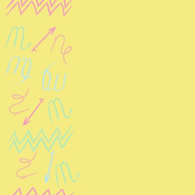 Soyut basit kaligrafi dikişsiz desen