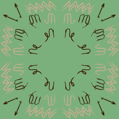 Soyut basit kaligrafi dikişsiz desen