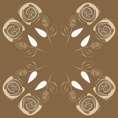 Soyut basit güllerin kusursuz deseni