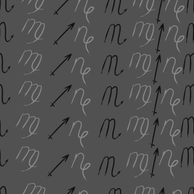 Soyut basit kaligrafi dikişsiz desen