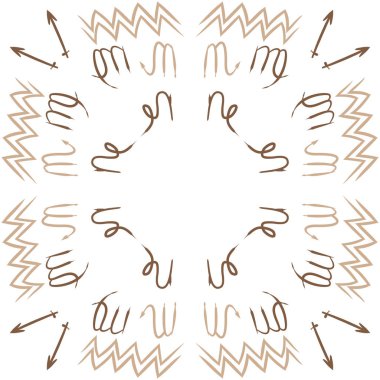 Soyut basit kaligrafi dikişsiz desen