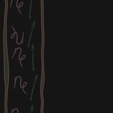 Soyut basit okve kaligrafi dikişsiz desen