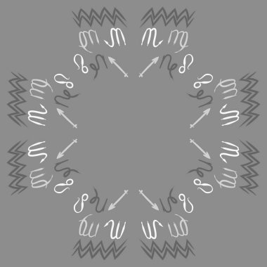 Soyut basit kaligrafi ve okların kusursuz deseni