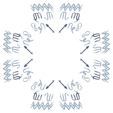 Soyut basit kaligrafi ve okların kusursuz deseni