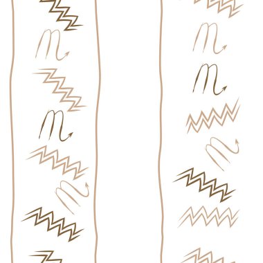 Soyut basit kaligrafi dikişsiz desen