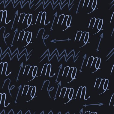 Soyut basit kaligrafi dikişsiz desen