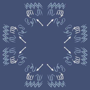 Soyut basit kaligrafi ve okların kusursuz deseni