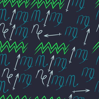 Soyut basit kaligrafi dikişsiz desen