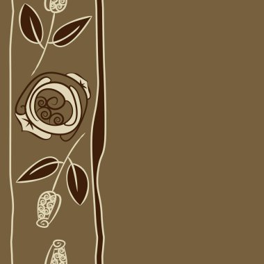 Yaprakları ile soyut basit gül çiçekler Dikişsiz desen