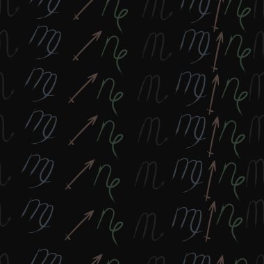 Soyut basit kaligrafi dikişsiz desen